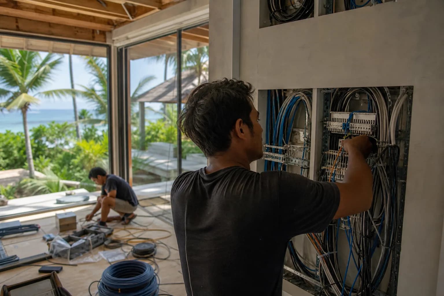 Cat6A Structured Cabling Patch Panel Installation Bali
