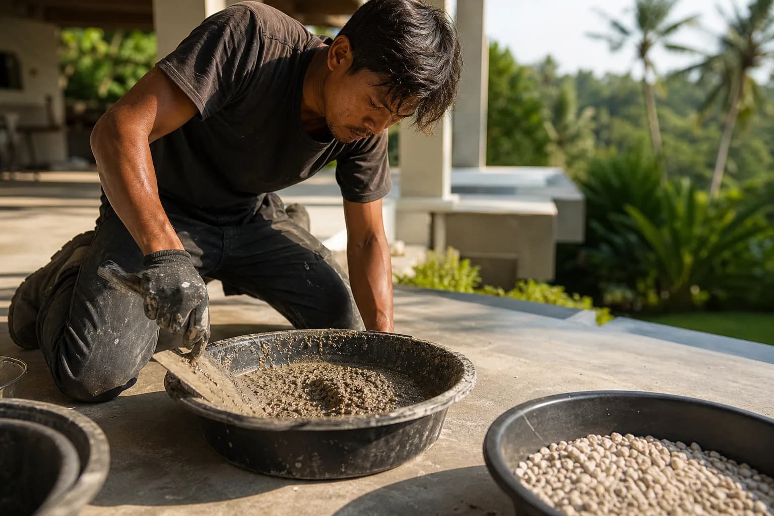 Resin Bonded Stone Flooring: Prep, Adhesives Sealers Bali