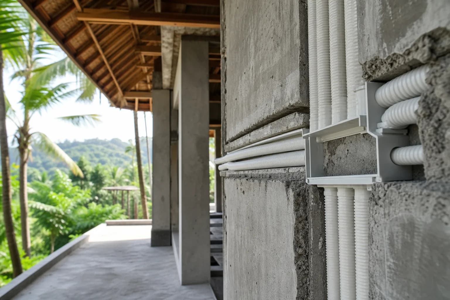 Retrofit Concealed Conduit: PVC Ducting, Seals Fixings Bali