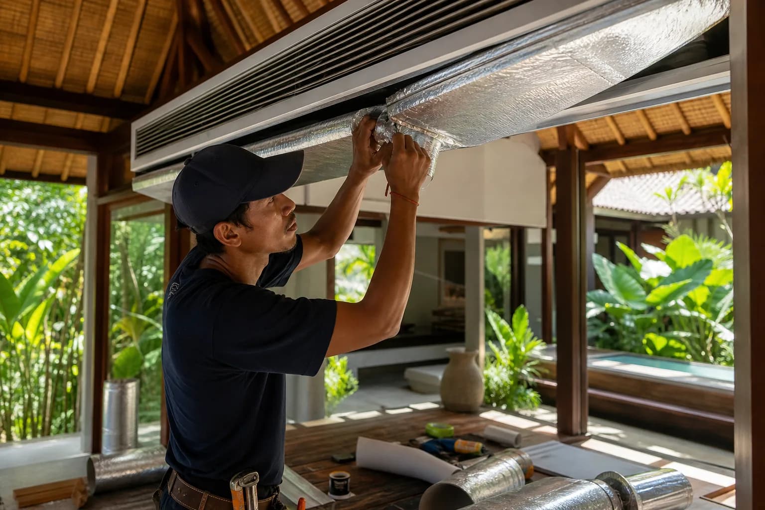 Concealed HVAC Duct Sealing QA Finish Repair Protocols Bali