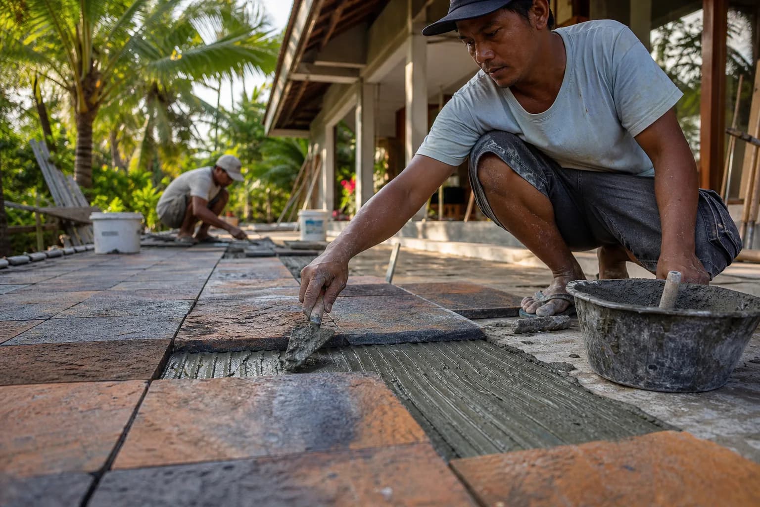 Thin-Set vs Thick-Bed Mortar for Bali Volcanic Tile