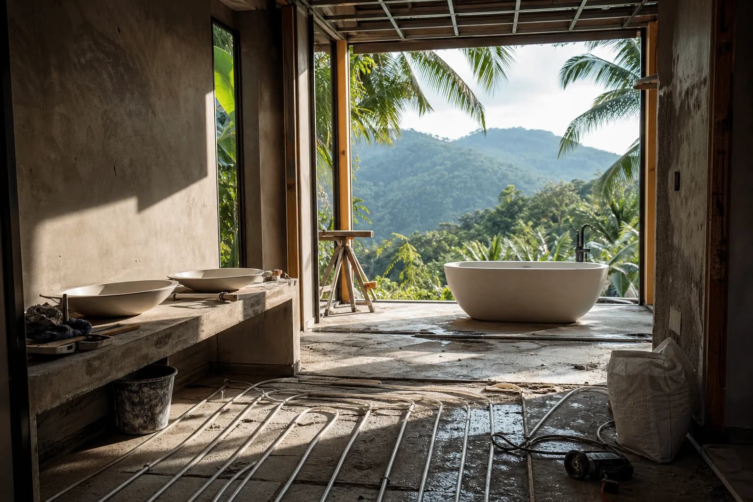 Underfloor Heating Systems for Bali Mountain Villa Bathrooms
