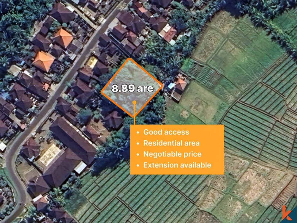889 m² Land Plot for Sale in Cepaka, Bali