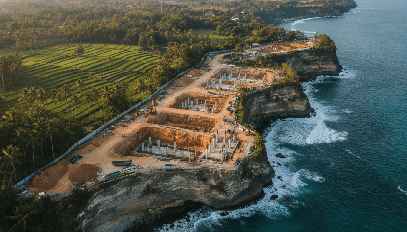 Pecatu Limestone Cliff Foundation Engineering Load-Bearing Limi