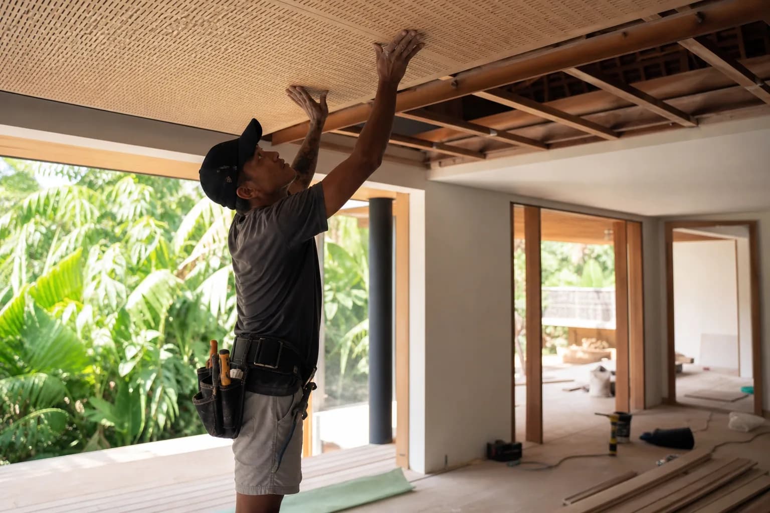 Acoustic Ceiling Cladding for Bali Villas: Install Seal