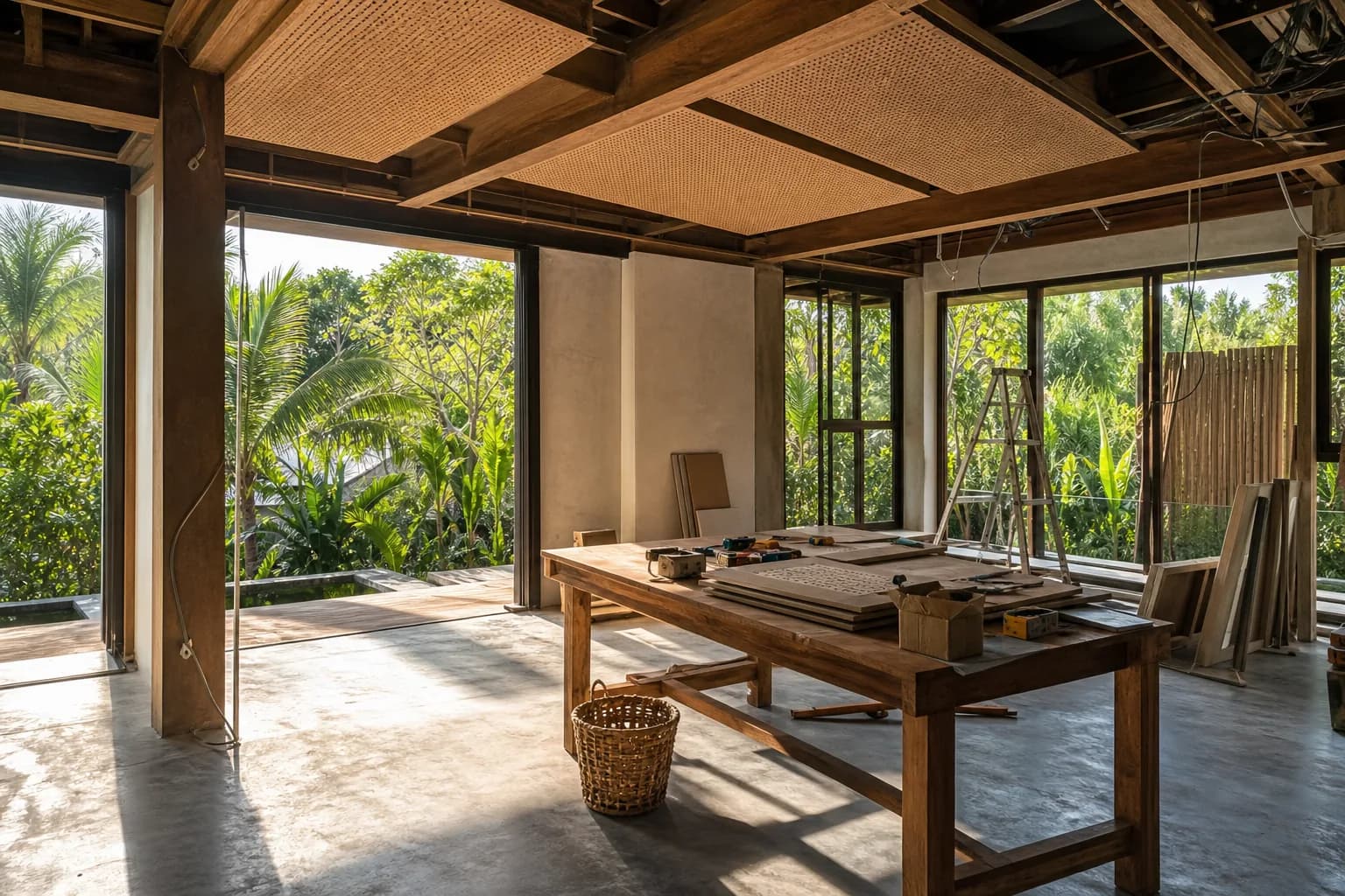 Acoustic Ceiling Tiles for Bali Villa Home Offices