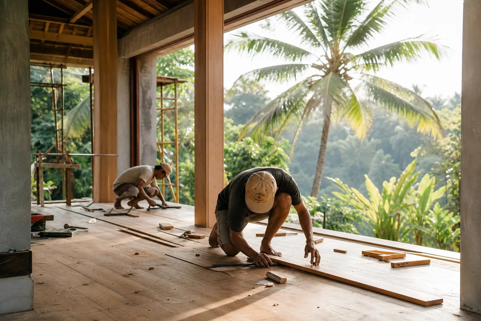 Bali Villa Timber Flooring: Acclimation, Glue Nailing Spec