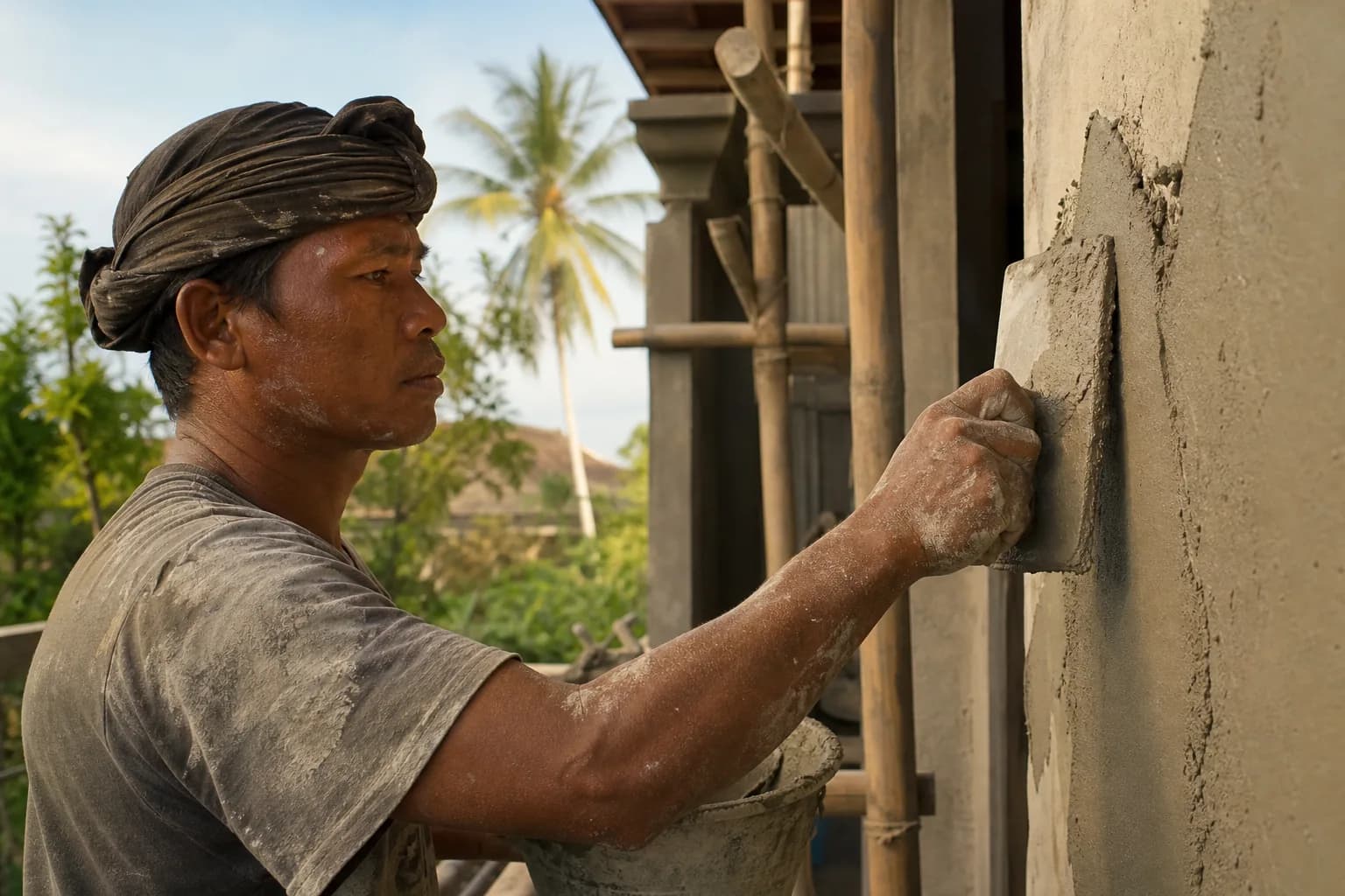 Cement Render Finishes: Lime-Modified Plaster in Bali, Indonesia