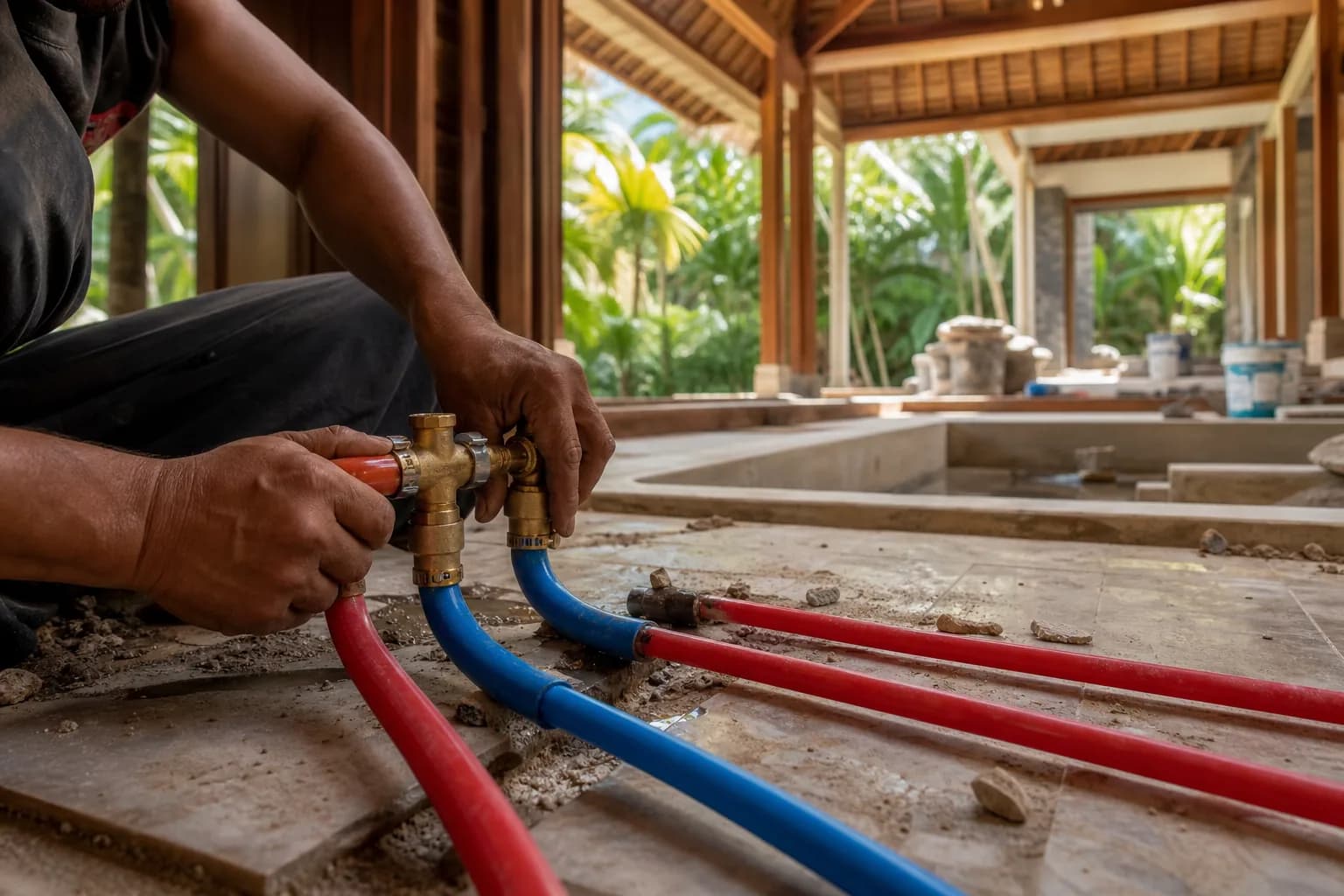 Concealed PEX Plumbing Retrofit Tile Patch Protocols Bali