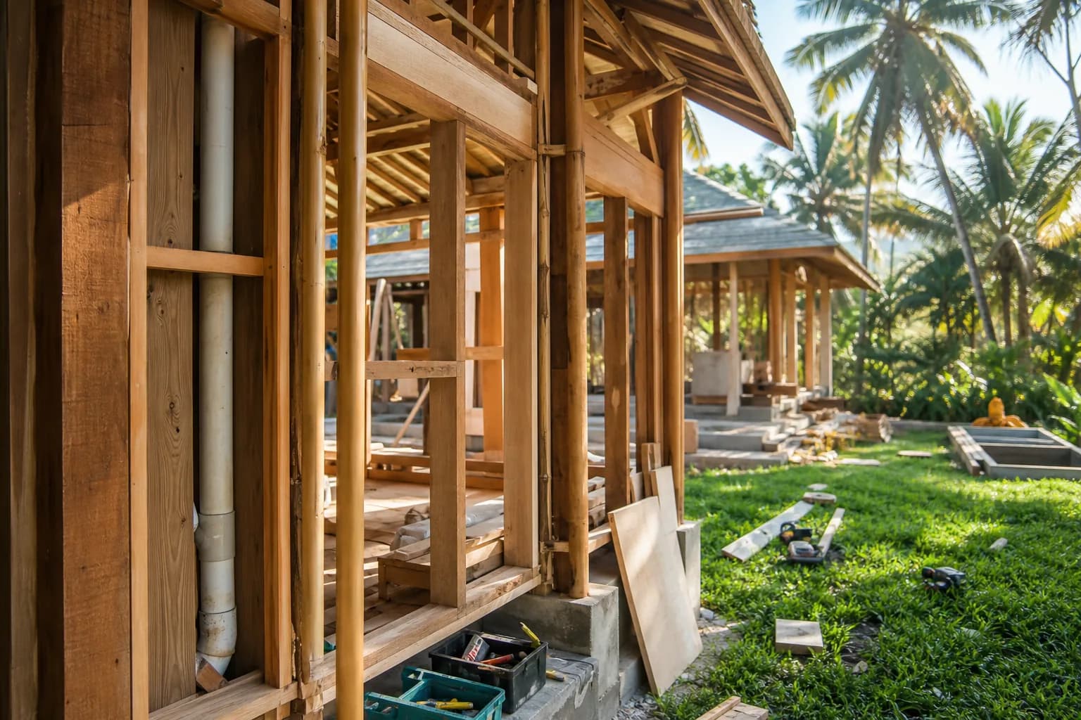 Concealed PVC Waste Stack Routing Removable Panels Bali