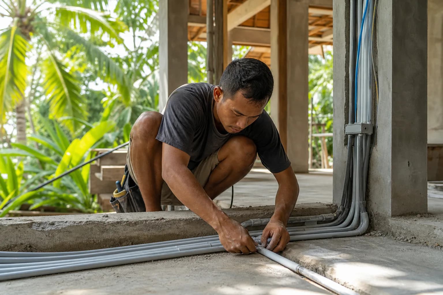 Corrosion-Proof Conduit Routing Jointing for Bali Villas