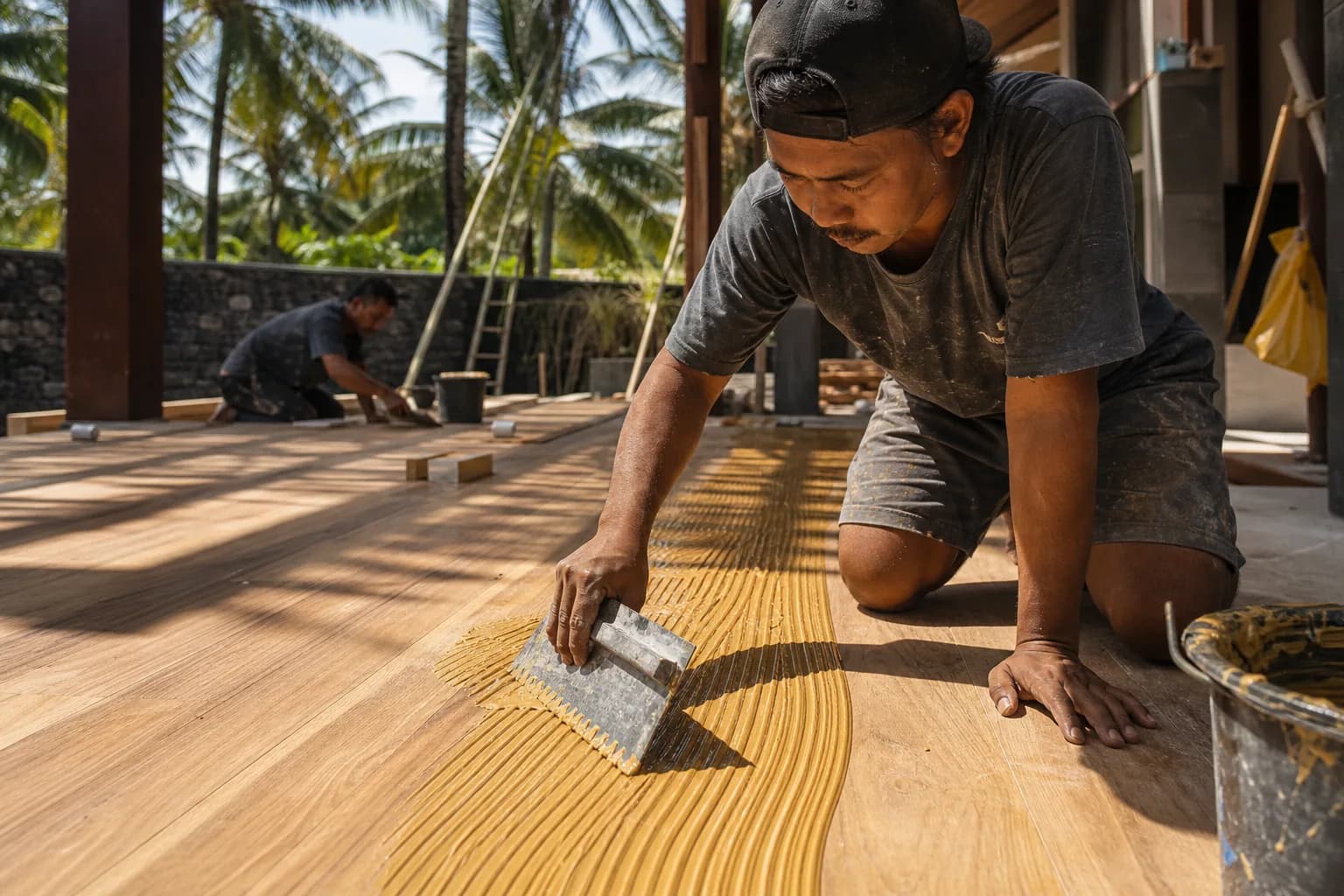 Engineered Teak Flooring Adhesive: Subfloor Expansion, Bali