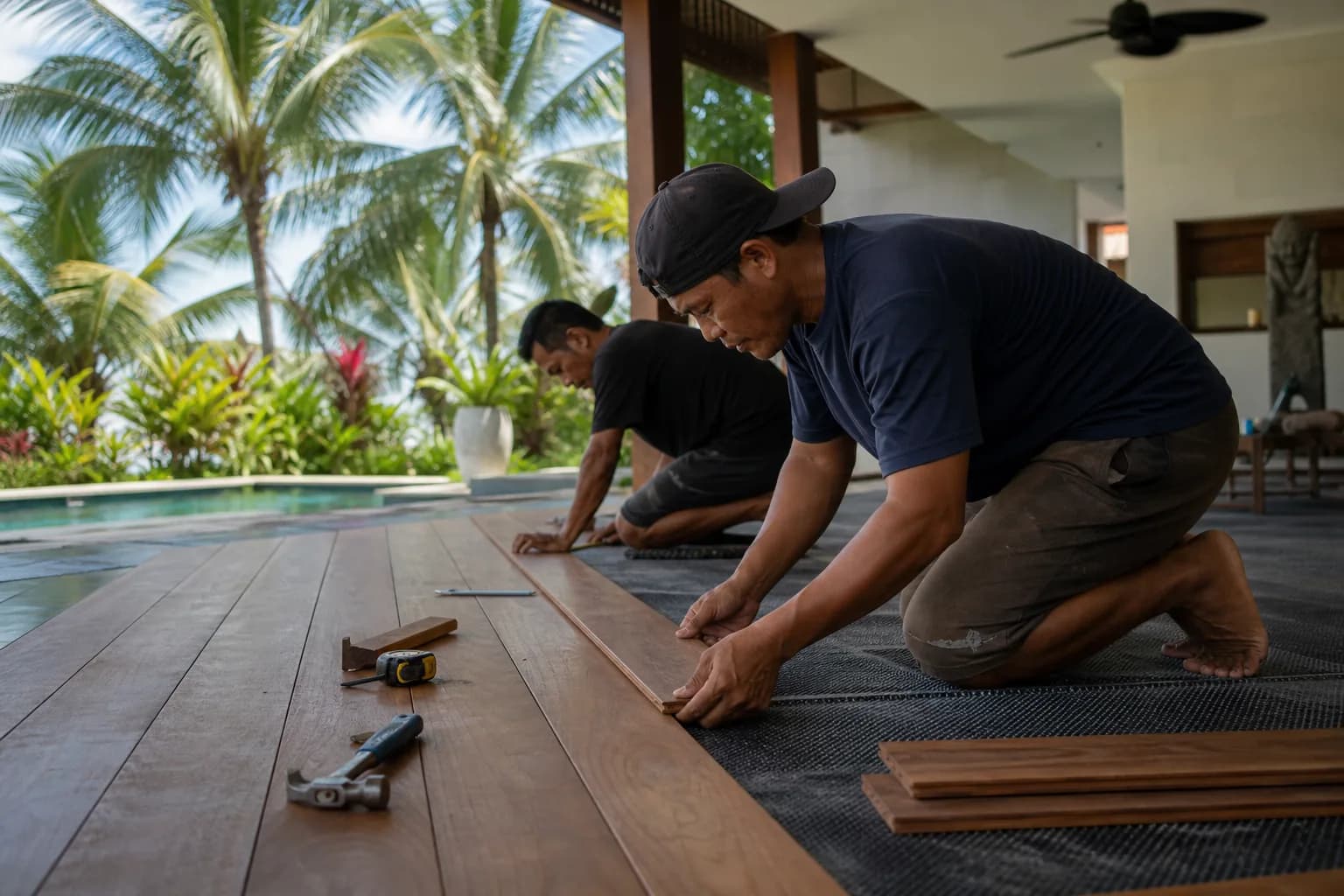 Engineered Teak Flooring Fixing Moisture Mat Protocols Bali