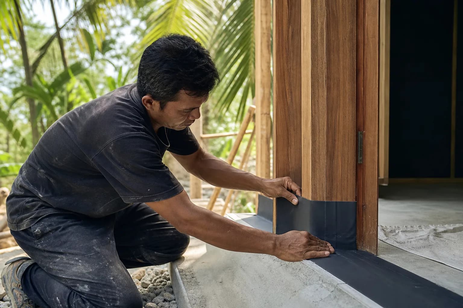 EPDM Skirting and Door Frame Sealing for Bali Villas Details