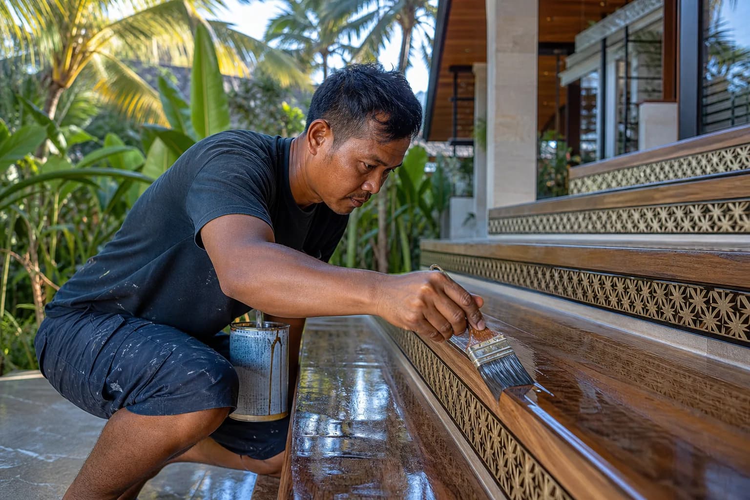 Epoxy Resin Stair Nosing: Installation Anti-Slip Bali