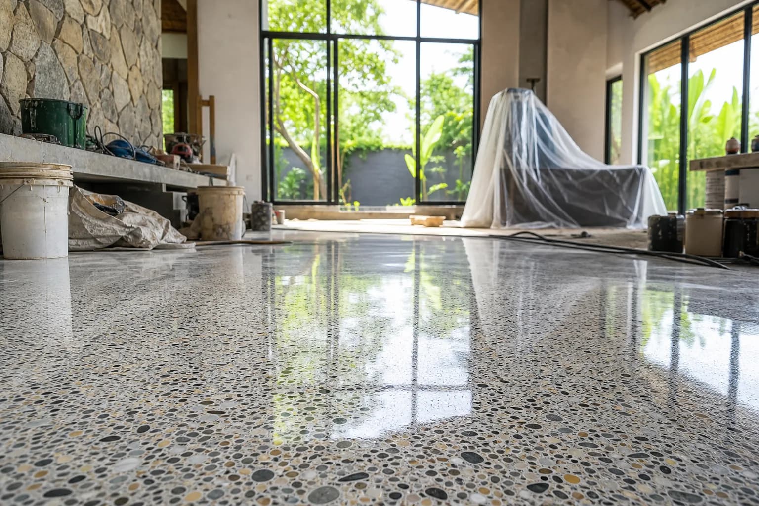 Epoxy Terrazzo Restoration: Moisture Mitigation Polishing Bali