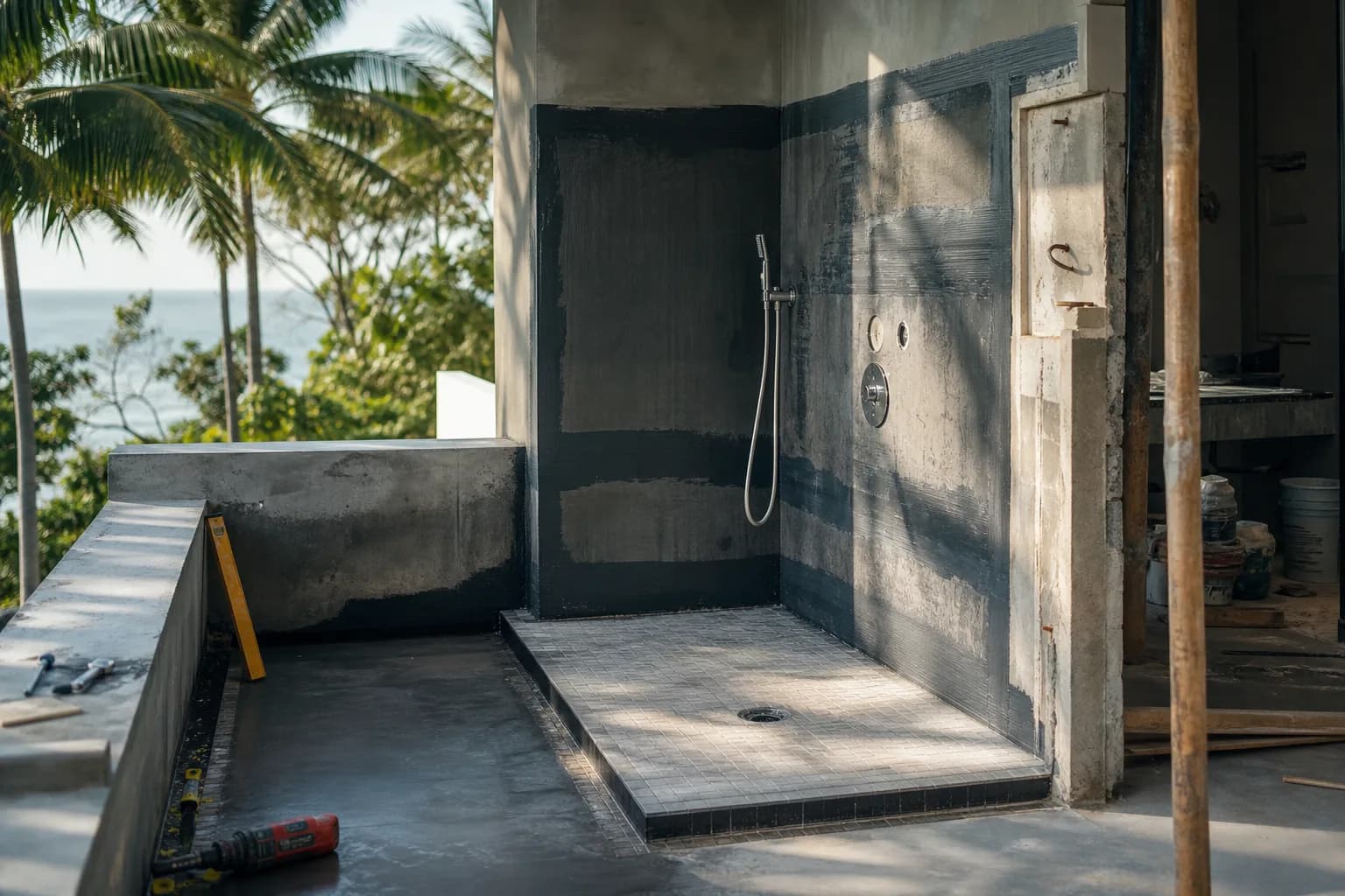 Flexible Tanking Membrane Detailing: Tile-to-Drain Shower Bali