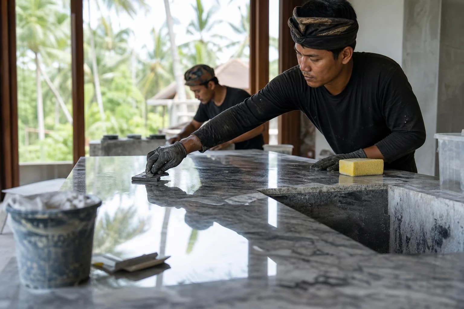 Granite Kitchen Counter Fixings Waterproofing Protocol Bali
