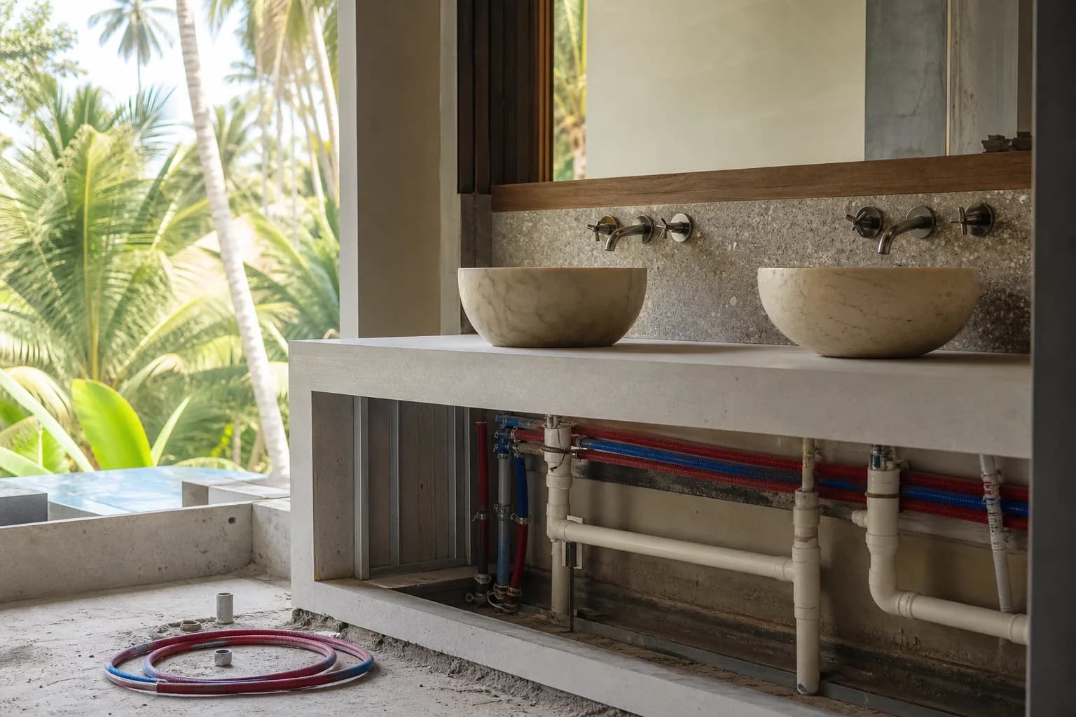 Integrated Bathroom Vanity M E Routing Bali: Waste, Water Vent