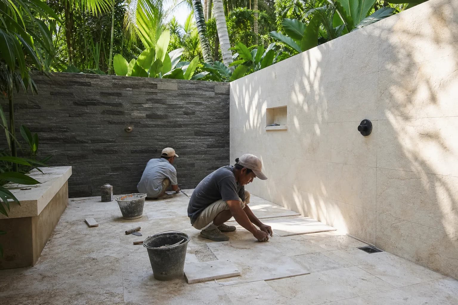 Limestone vs Travertine Flooring for Bali Wet Rooms