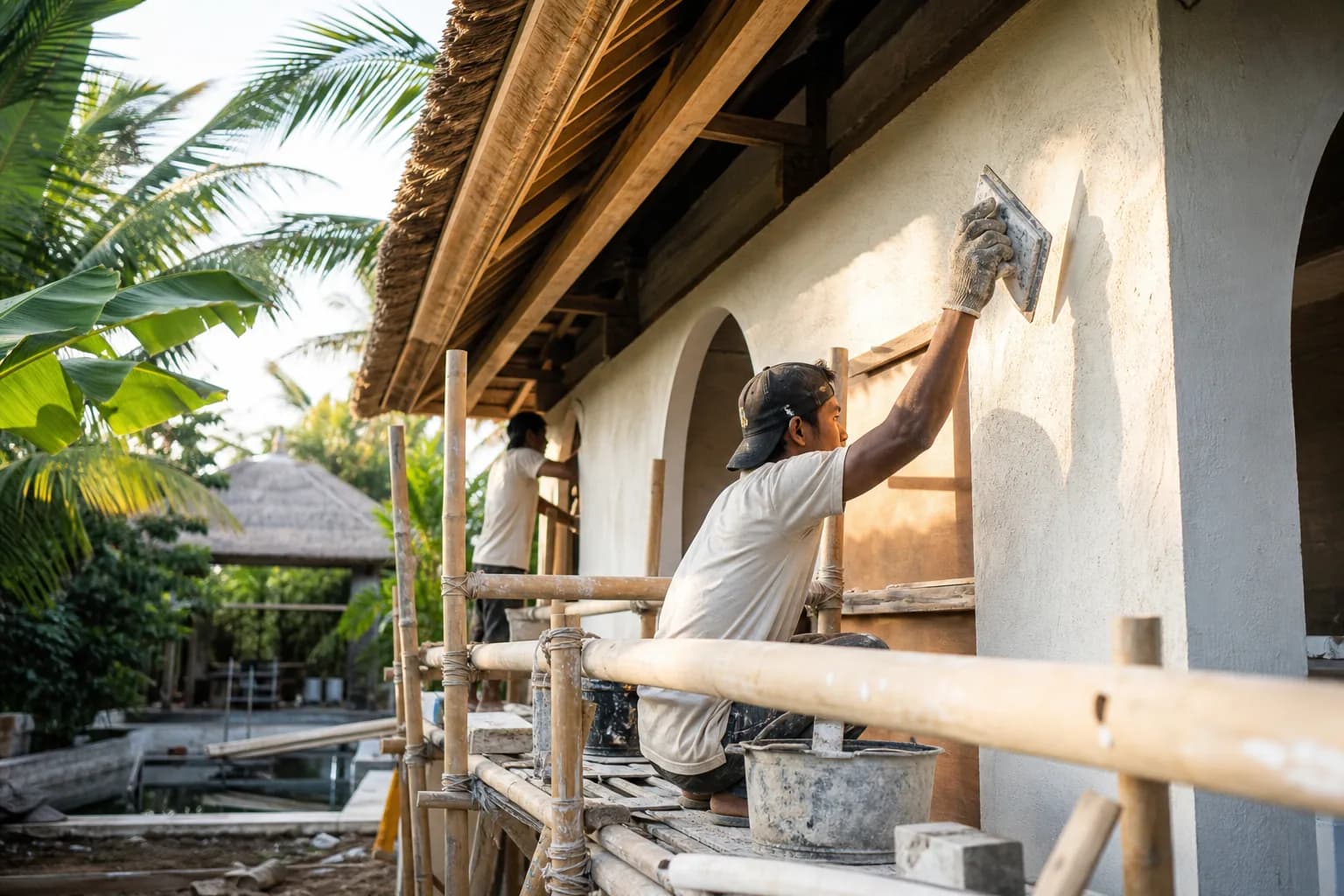 Low-VOC Acrylic Wall Plastering Curing Protocols Bali