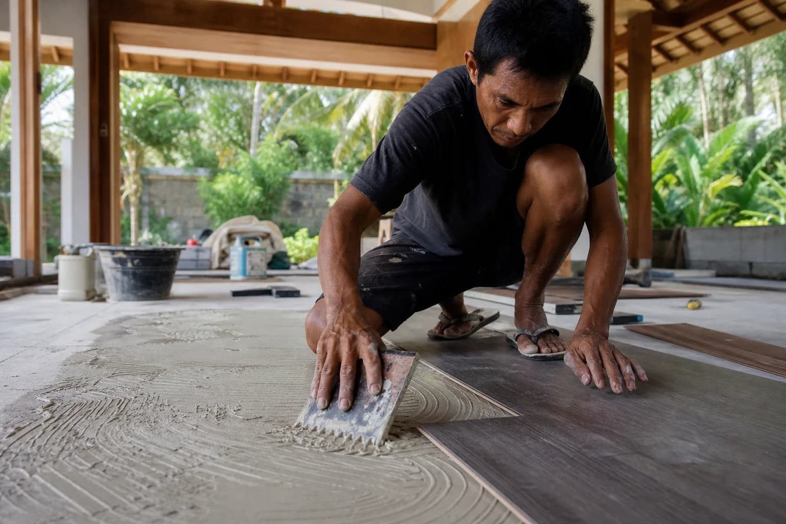 LVT Vinyl Plank Flooring: Adhesives, Transitions in Bali Villas