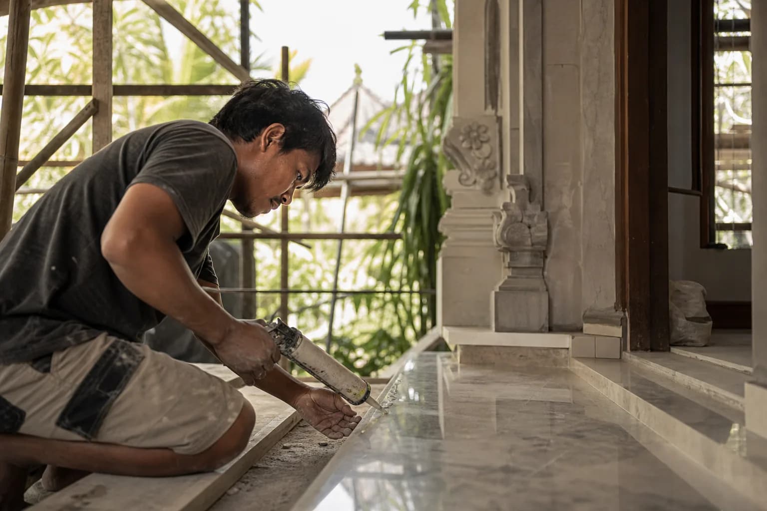 Marble Threshold Installation: Reinforcement Sealants Bali