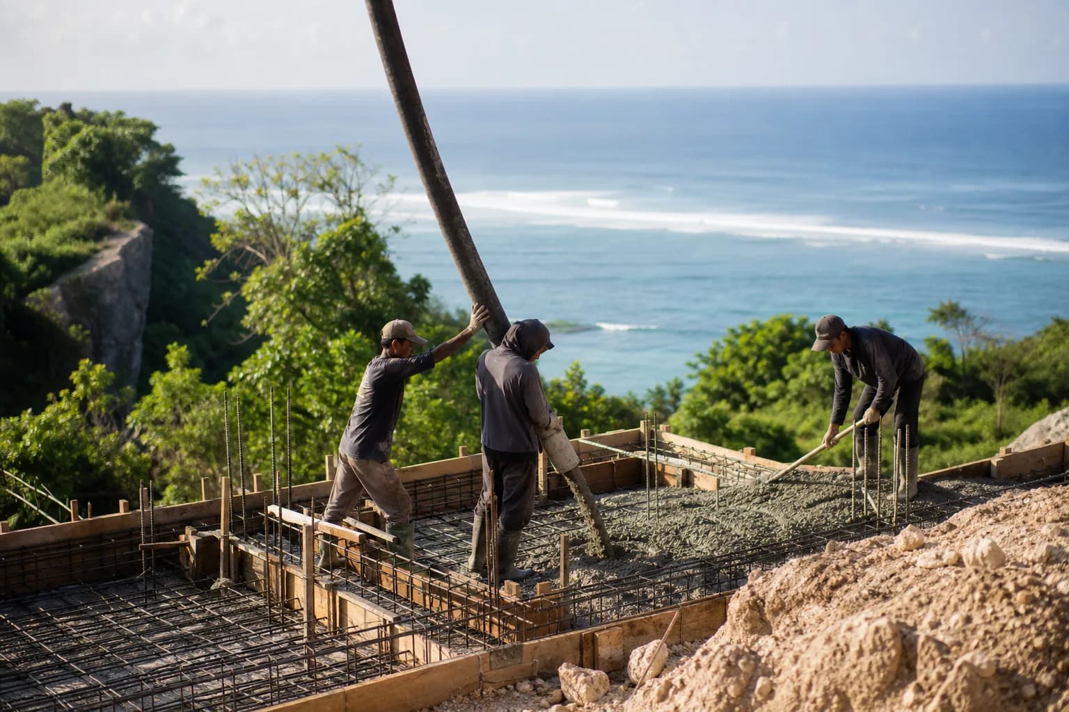 Pecatu Limestone Cliff Foundation Engineering Load-Bearing Limi