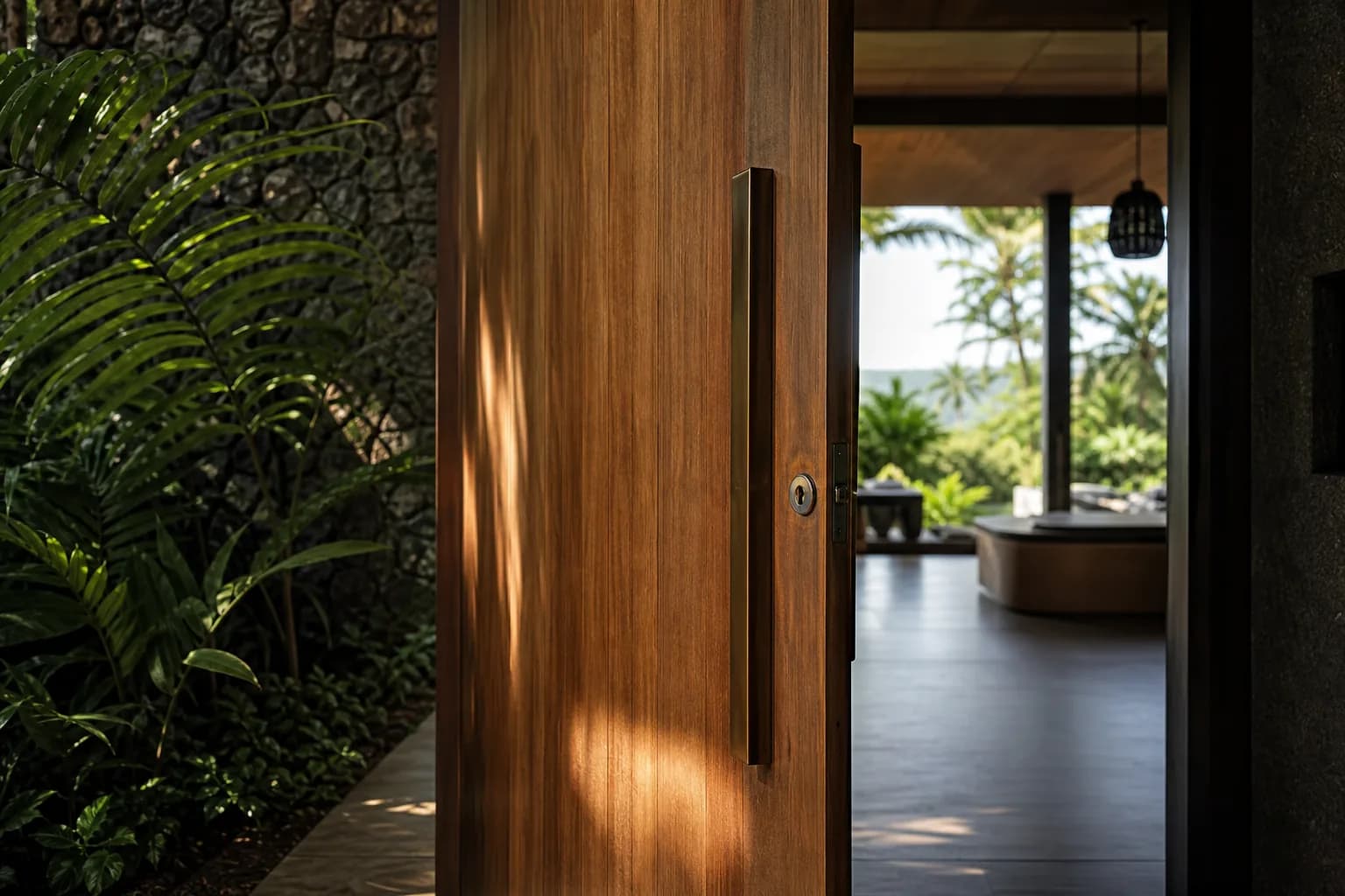 Pivot Door Hardware for Bali Villa Entrances