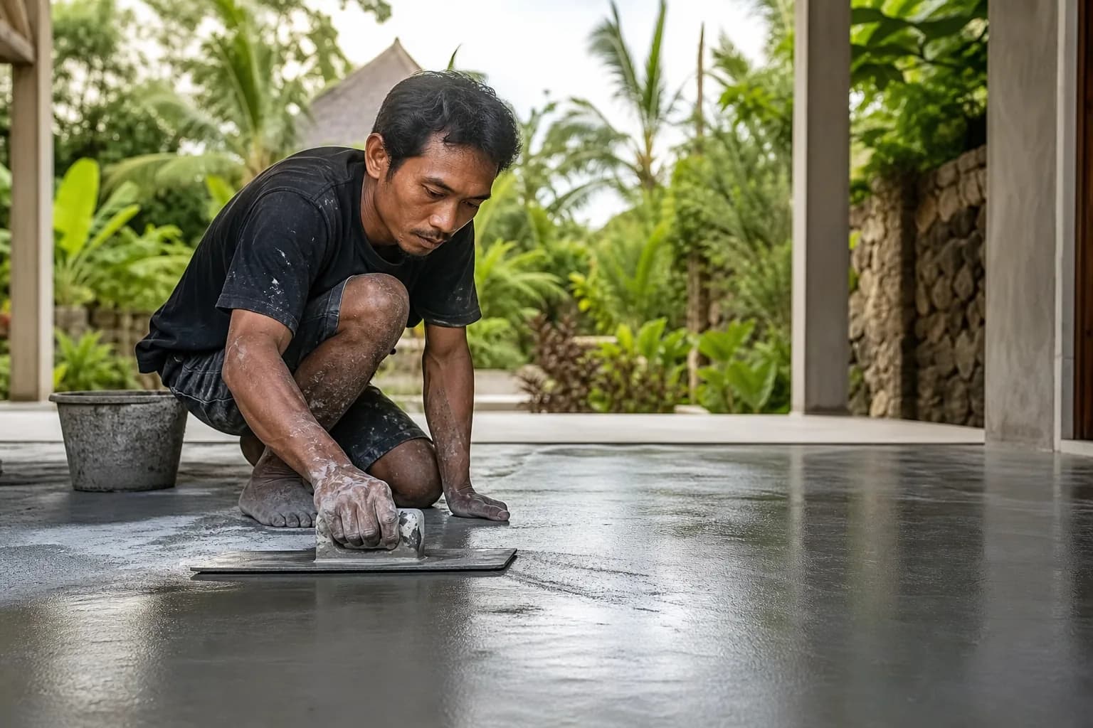 Polished Concrete Overlay: Prep Curing for Bali Interiors