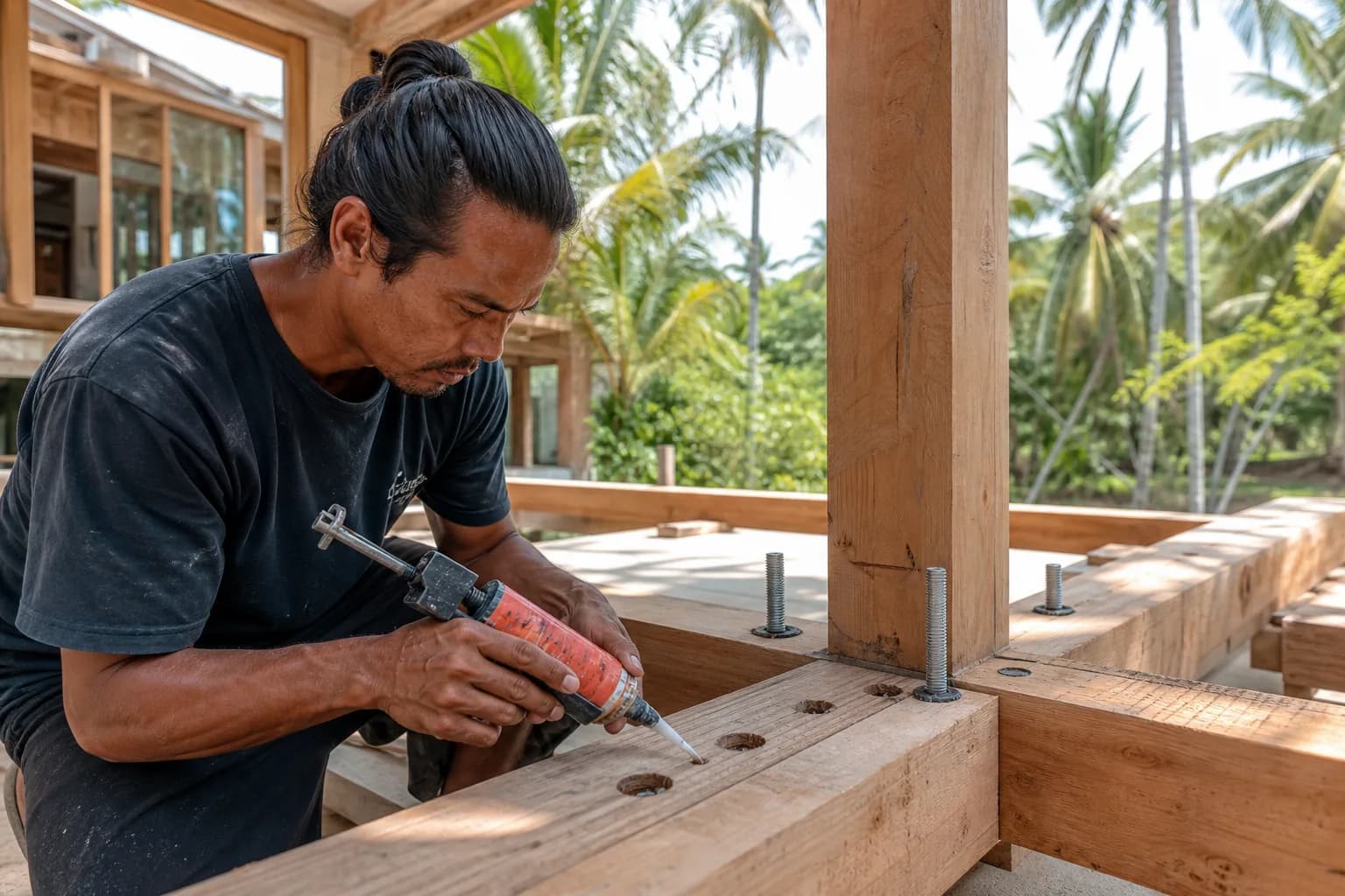 Resin Anchors Timber Fixings for Built-In Furniture Bali
