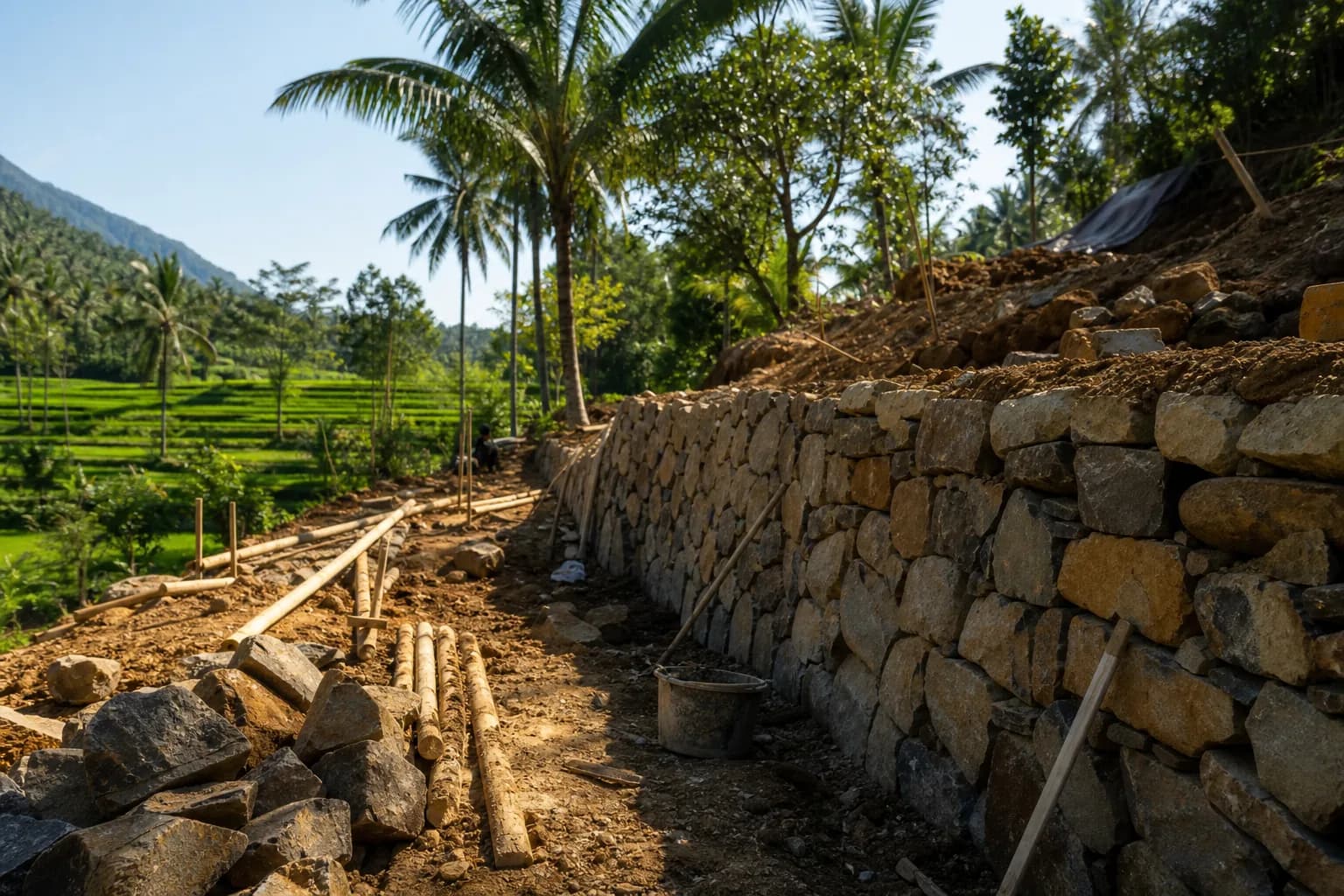 Sidemen Valley Retaining Wall Costs Permits Bali