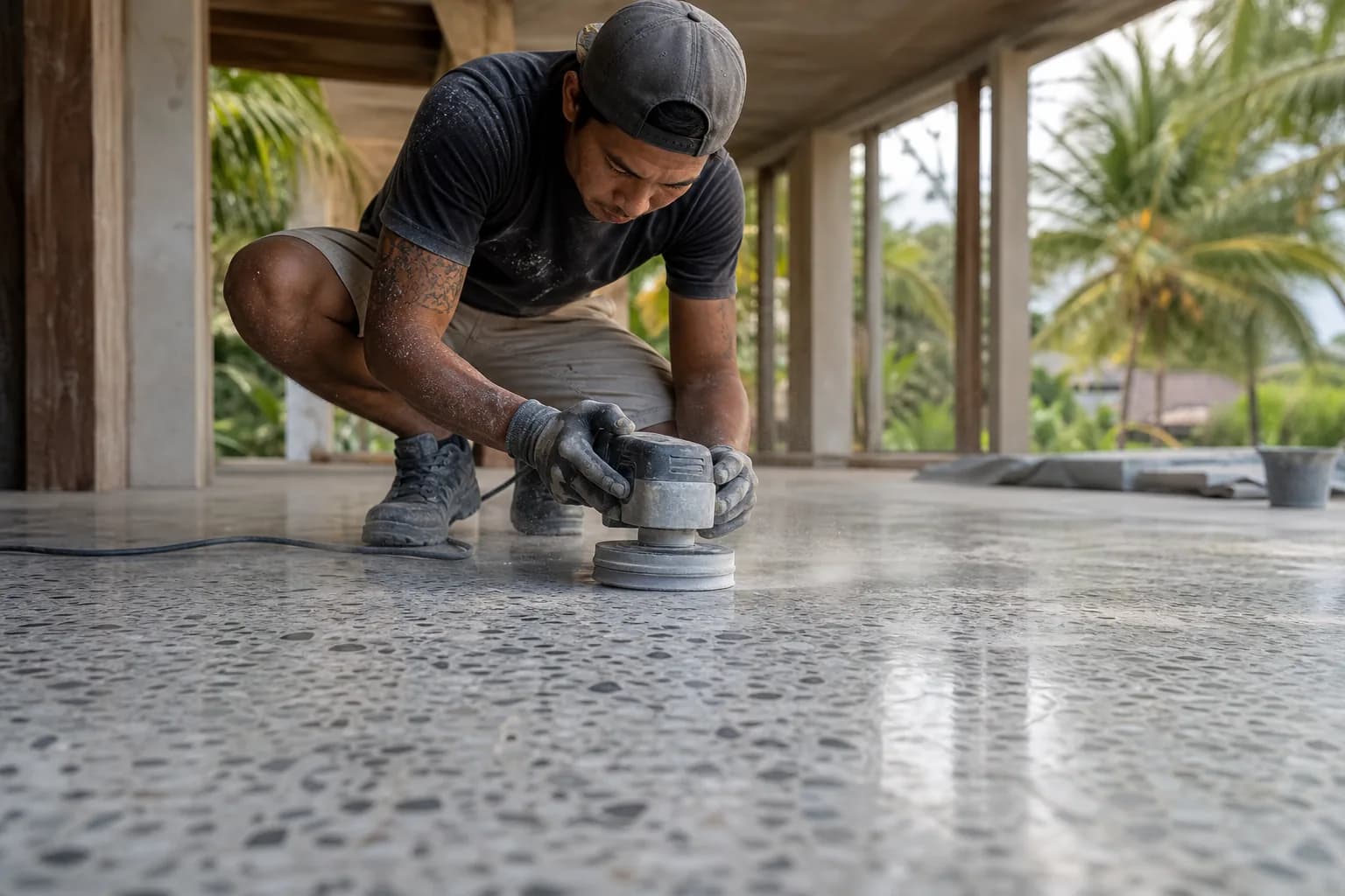 Terrazzo Patch Repair: Grinding, Polishing Sealing Bali