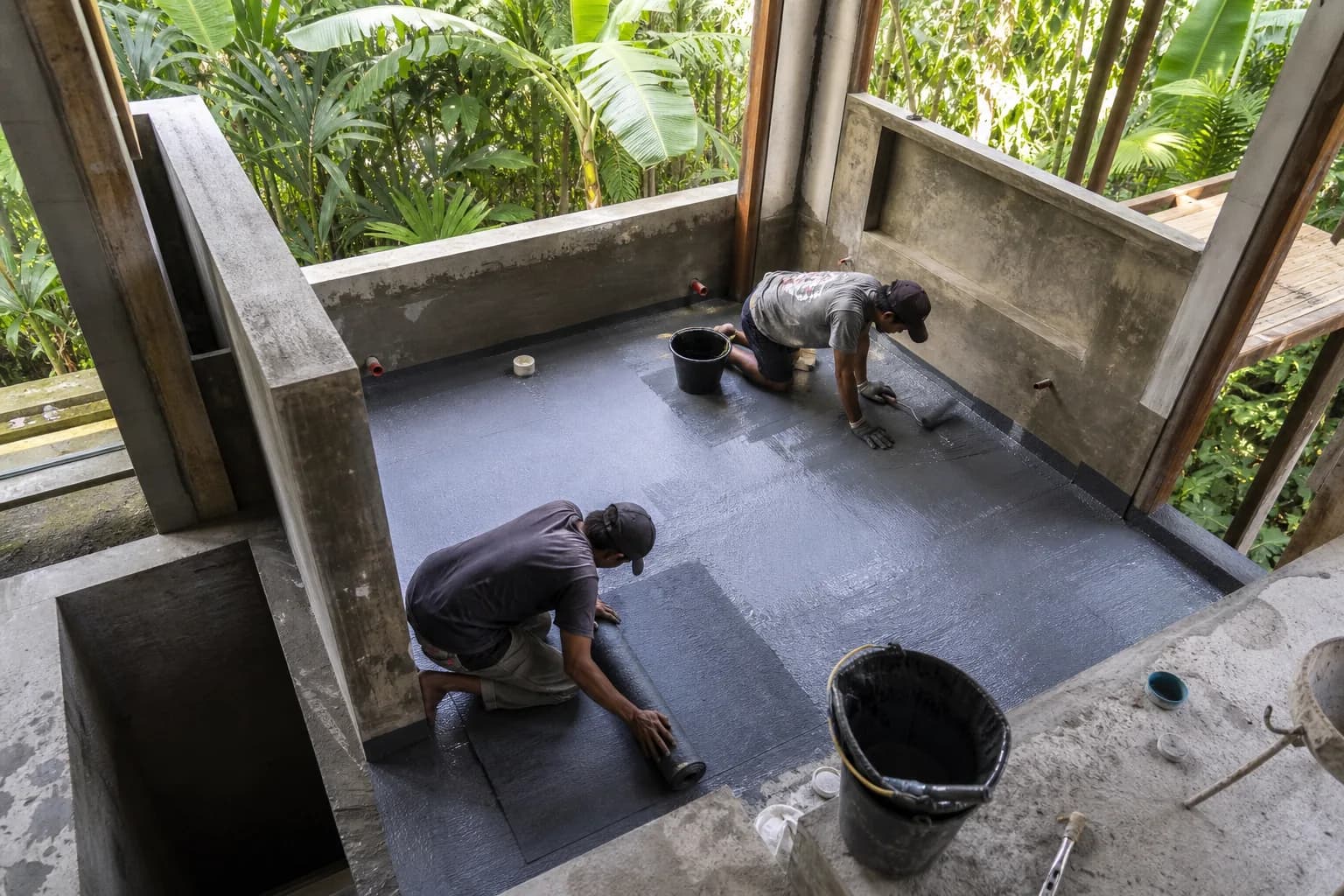 Tile Bedding Waterproofing Sequence for Bali Wet-Rooms