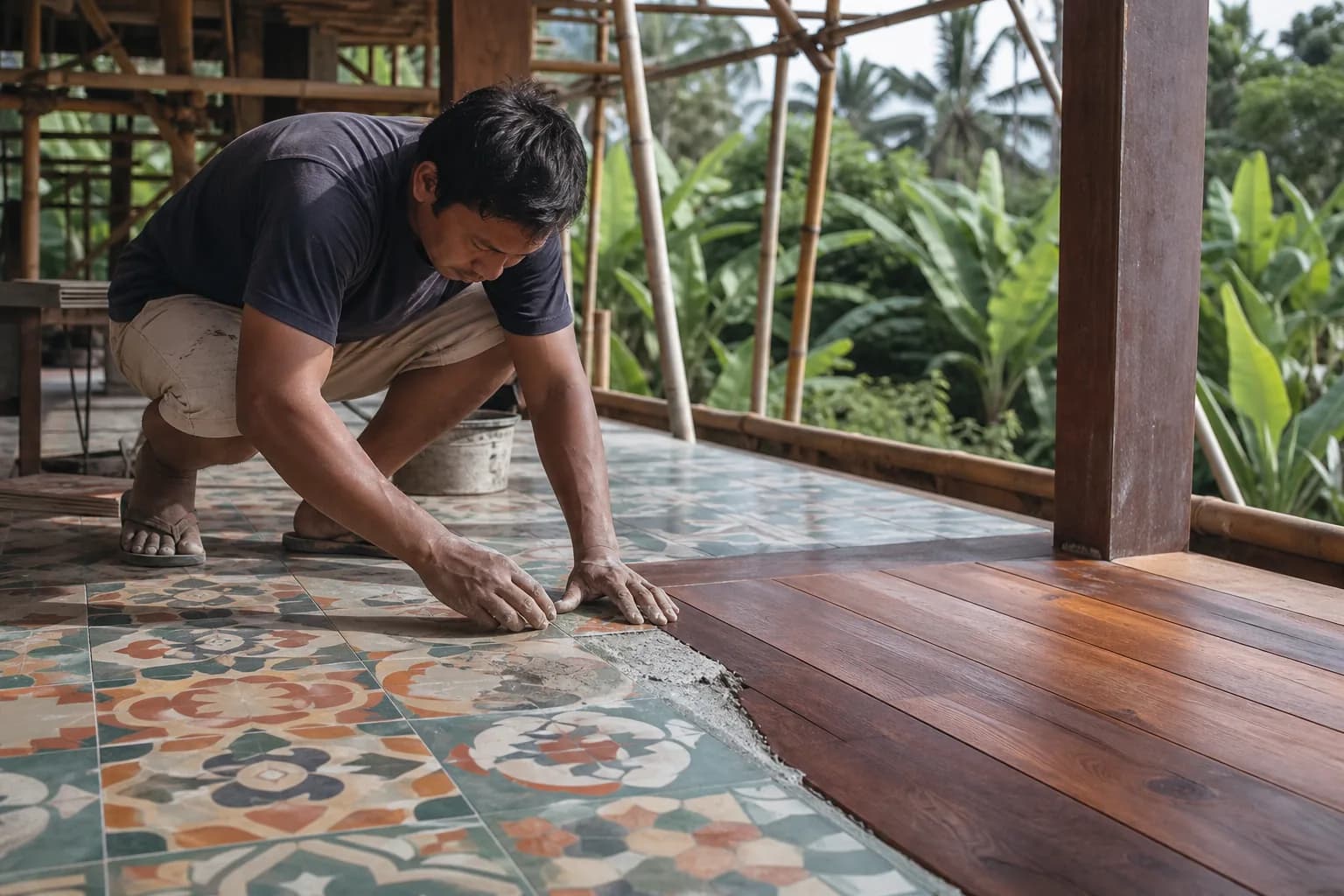 Tile-to-Timber Thresholds: Expansion Moisture Detailing in Bali
