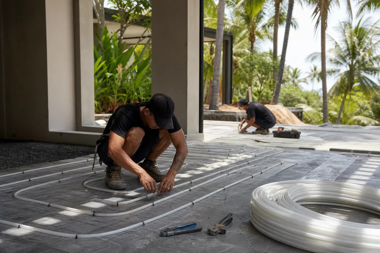 Underfloor Heating Retrofit: Hydronic PEX Install in Bali