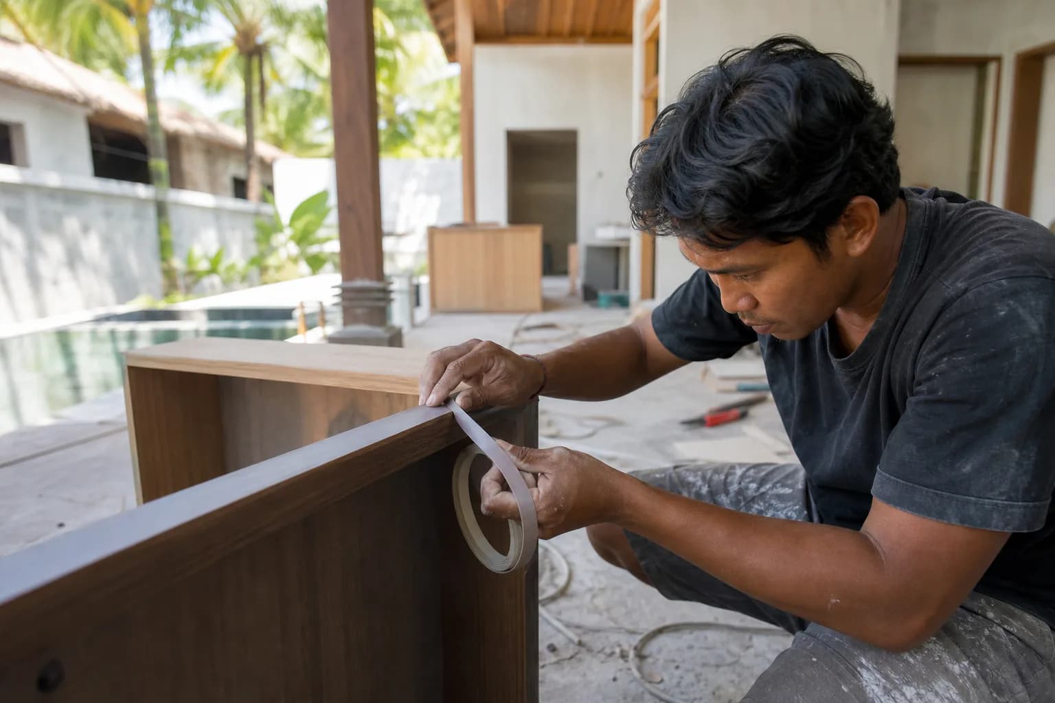 Wet-Area Cabinet Laminate Edging Anti-Moisture Fixing Bali