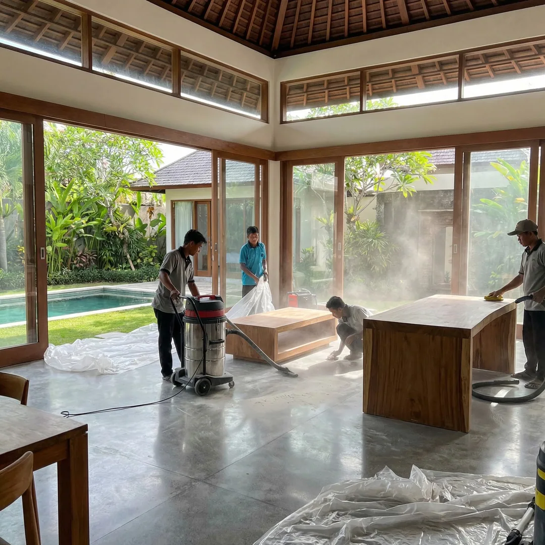 🧹 FINAL CLEANING | Pre-Move-In Prep

Cleaning crew vacuuming construction dust from living room. Fi