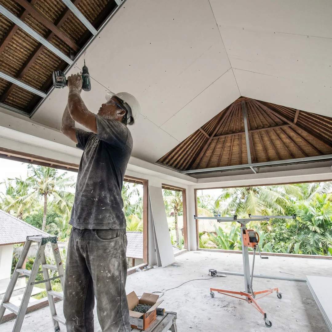 🏠 CEILING WORKS | Drywall & Finishing

Ceiling construction requires moisture-resistant drywall, pr