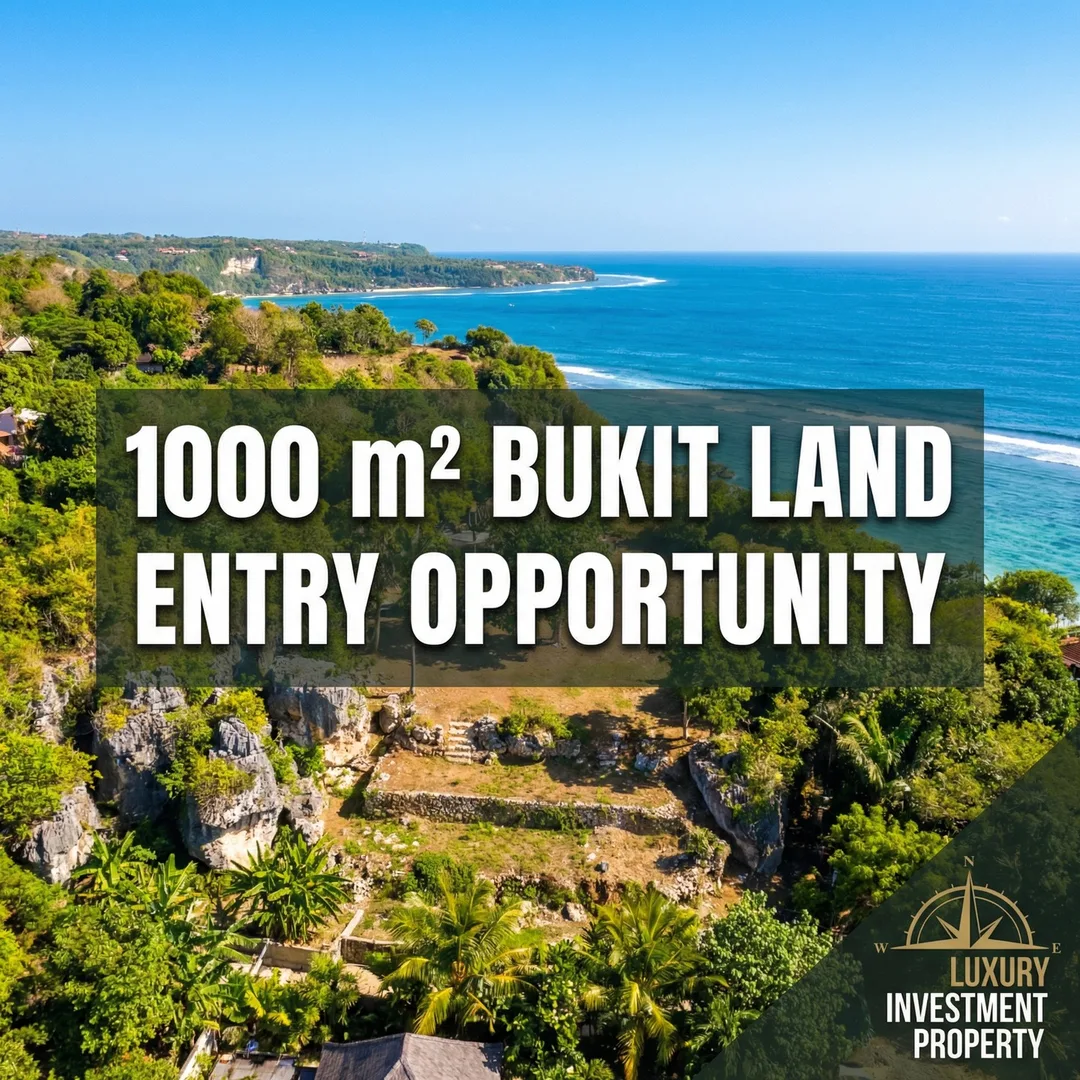 **🏗️ Bukit Ungasan: 1,000 m² Build-Ready Land | $134,544**

Bukit Ungasan offers stable limestone bedrock and elevated 