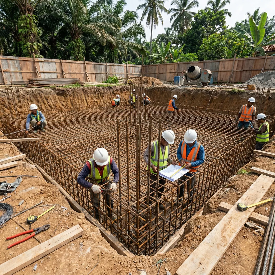 ⚔️ FOUNDATION STAGE | Steel Reinforcement Engineering

Corrosion-resistant rebar selection separates
