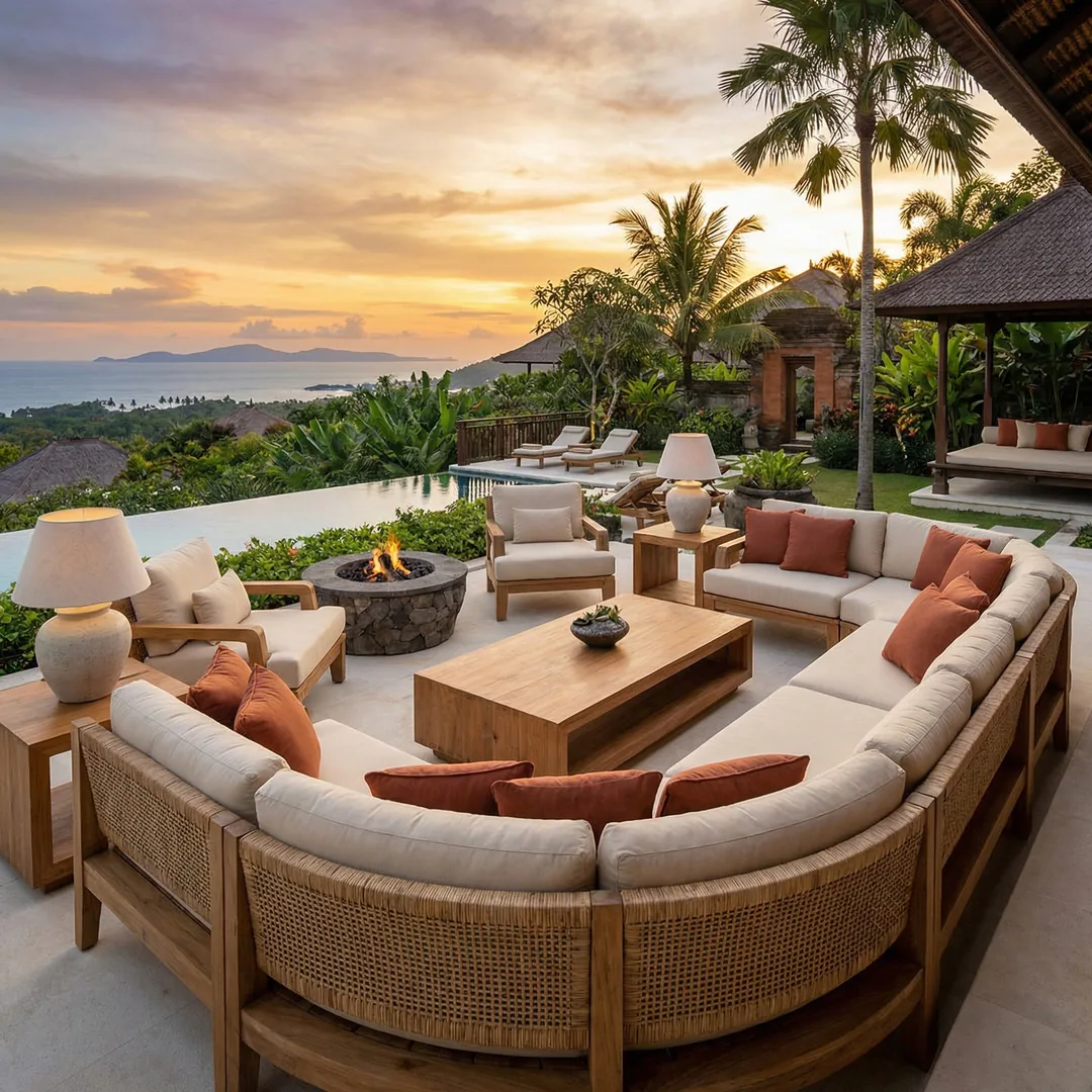 🌅 Outdoor Lounge | Tropical Living Spaces

Outdoor furniture requires UV-resistant cushions, weathe