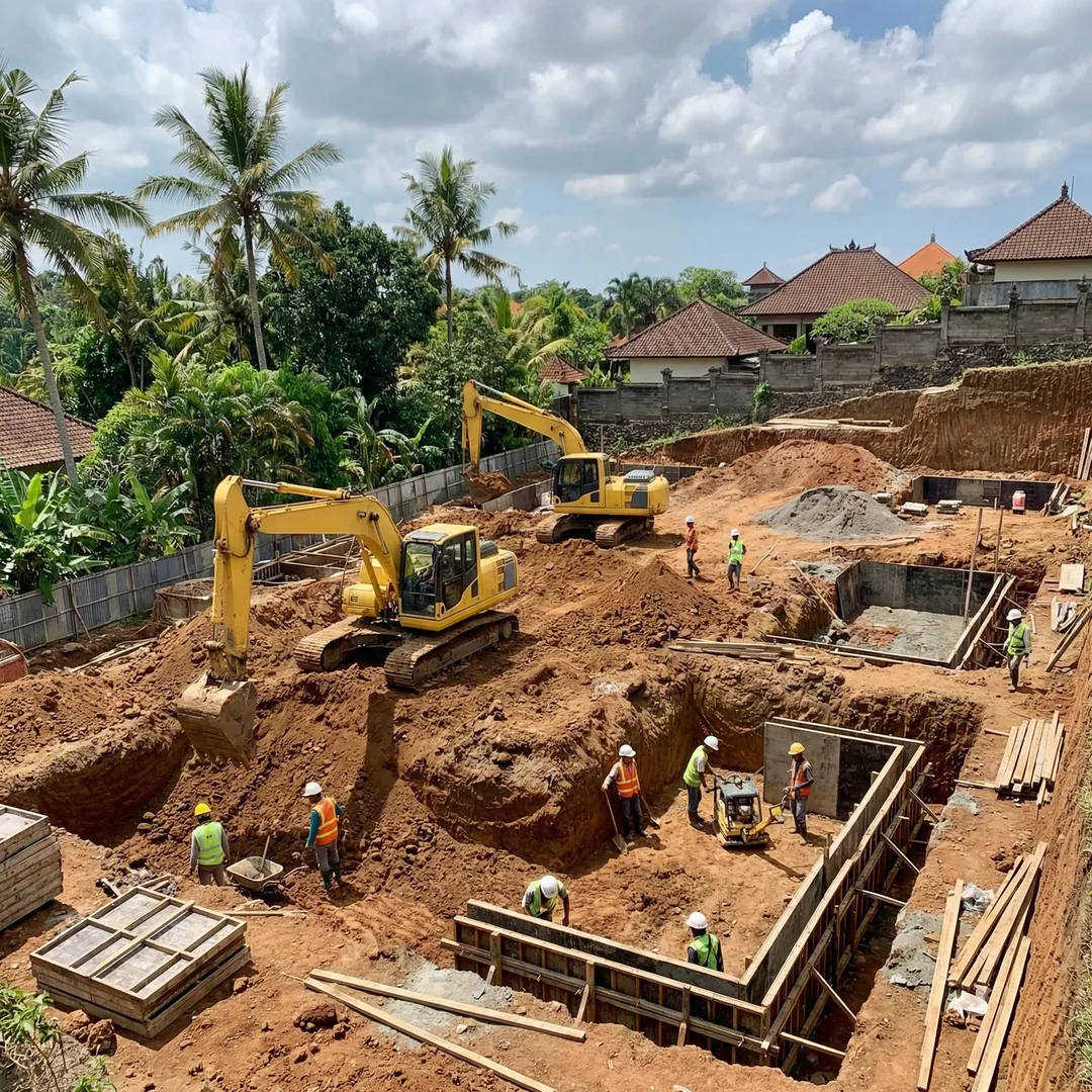 🚧 VILLA 1 FOUNDATION | First Unit Excavation

Excavator digging foundation for Villa 1 of complex. 