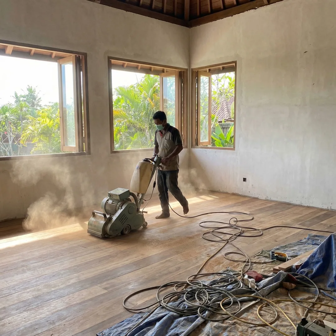 🪨 HARDWOOD FLOOR SANDING | Surface Preparation

Sanding wooden floors smooth before finishing. Work