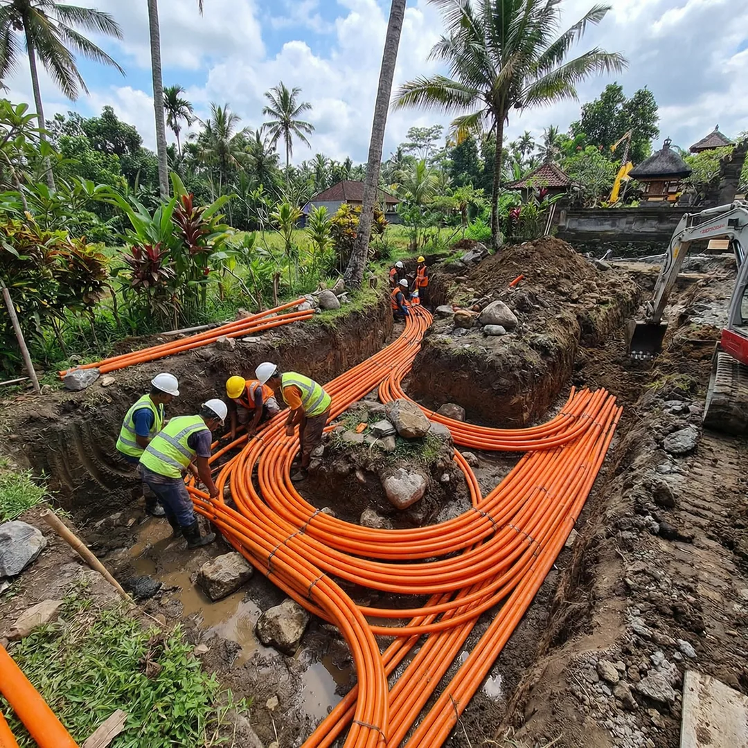 ⚡ ELECTRICAL CONDUIT NETWORK | Power Distribution Infrastructure

Installing orange PVC electrical c
