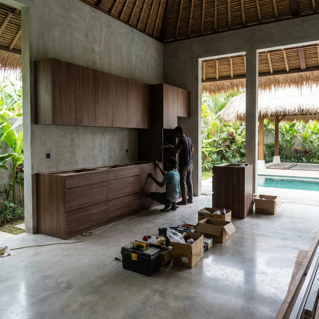 🍴 Kitchen Finishing | Tropical Humidity Solutions

Cabinets in Bali require treated wood, ventilati