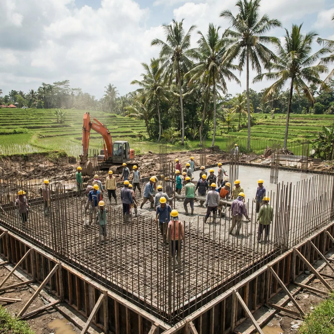 Pecatu's limestone terrain demands specialized geotechnical assessment before foundation work begins