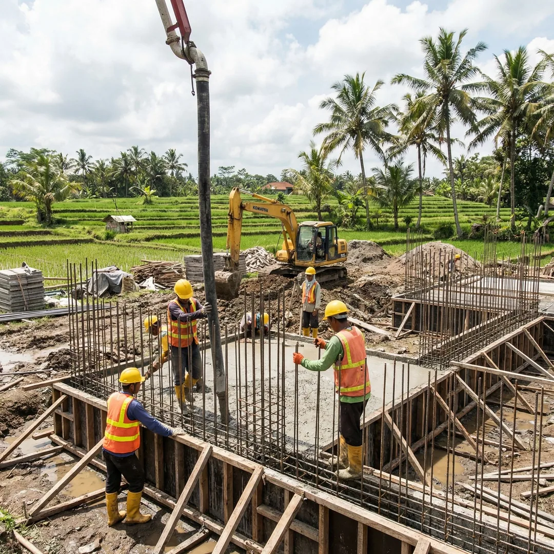 Sukabumi green stone delivers natural slip resistance and aesthetic warmth—ideal for Bali's tropical