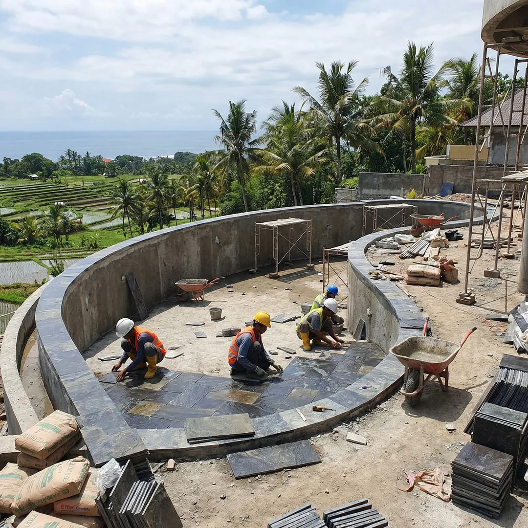 🏊 Pool Tiling | Precision Installation

Infinity edge pools require millimeter-perfect leveling and