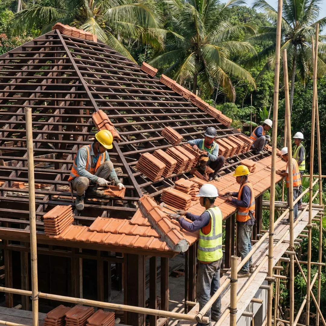🏗️ Traditional Balinese Roofing | Engineering Meets Culture

Red clay tiles aren't just aesthetic—t